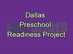 Dallas Preschool Readiness Project