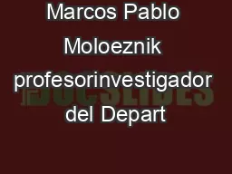 Marcos Pablo Moloeznik profesorinvestigador del Depart