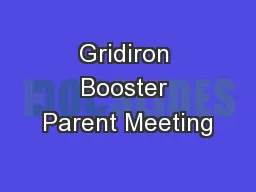 Gridiron Booster Parent Meeting