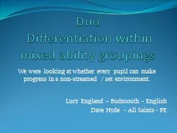 Differentiation within a mixed ability environment