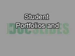 Student Portfolios and