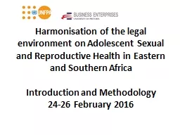 Harmonisation of the legal environment on Adolescent Sexual