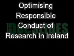 Optimising Responsible Conduct of Research in Ireland