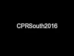 CPRSouth2016