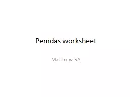 Pemdas worksheet