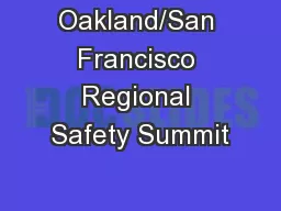 Oakland/San Francisco Regional Safety Summit