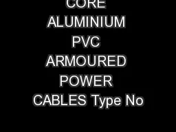 CORE ALUMINIUM PVC ARMOURED POWER CABLES Type No