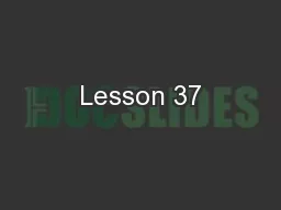 Lesson 37