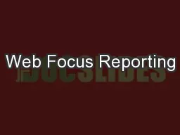Web Focus Reporting