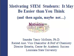 Increasing STEM Students’ Motivation:  Strategies That Wo