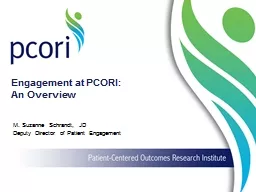 Engagement at PCORI: