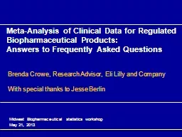 Meta-Analysis of Clinical Data for Regulated Biopharmaceuti