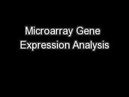 Microarray Gene Expression Analysis