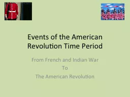 Events of the American Revolution Time Period