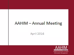 AAHIM – Annual Meeting