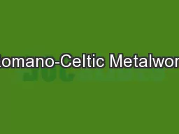 Romano-Celtic Metalwork