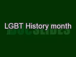 LGBT History month