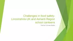 Challenges in food hygiene and safety-comparing Lincolnshir