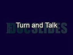 Turn and Talk
