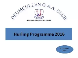 Hurling Programme 2016
