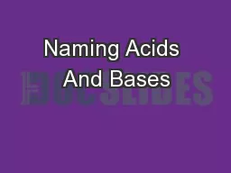 Naming Acids And Bases