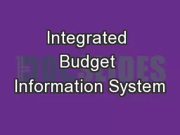 Integrated Budget Information System