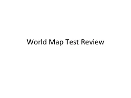 World Map Test Review