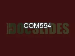 COM594: Mobile Technologies