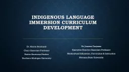 Indigenous Language Immersion Curriculum Development