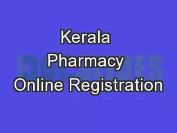 Kerala Pharmacy Online Registration