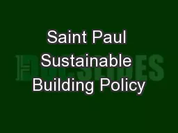 Saint Paul Sustainable Building Policy