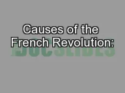 Causes of the French Revolution: