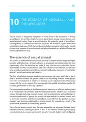 THE ECSTACY OF AROUSAL AND THE DIFFICULTIES Sexual ar