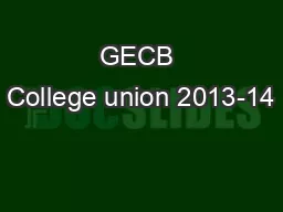 GECB College union 2013-14