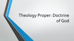 Theology Proper: Doctrine of God