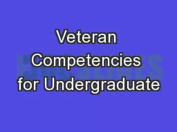 Veteran Competencies for Undergraduate
