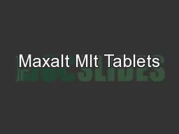 Maxalt Mlt Tablets