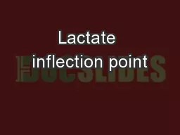 Lactate inflection point