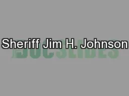 Sheriff Jim H. Johnson
