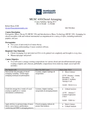 MUSC  Choral Arranging Course Syllabus Spring  TR AM A