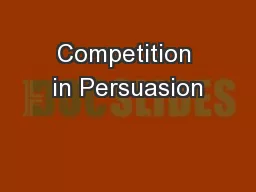 Competition in Persuasion