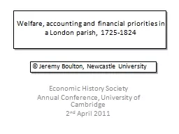 Welfare, accounting and financial priorities in a London pa