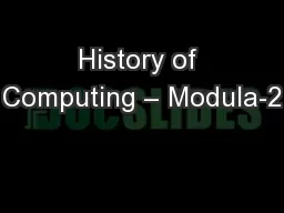History of Computing – Modula-2