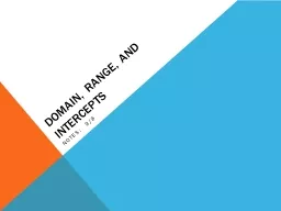 Domain, Range, and Intercepts