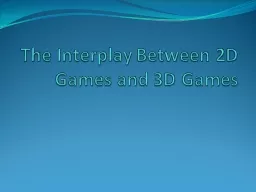 The Interplay Between 2D Games and 3D Games