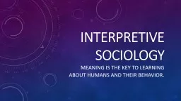 Interpretive Sociology