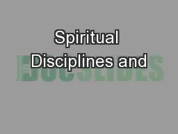 Spiritual Disciplines and