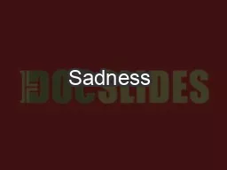 Sadness & Depression