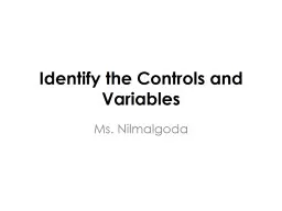 Identify the Controls and Variables