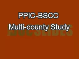 PPIC-BSCC Multi-county Study